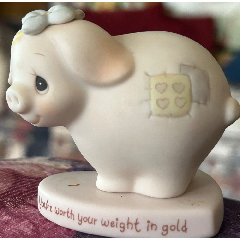 Enesco Precious Moments “Worth Your Weight in Gold” Pig Figurine